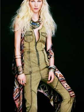 Free People 2013 Utility Zip-Front Jumpsuit Size 6